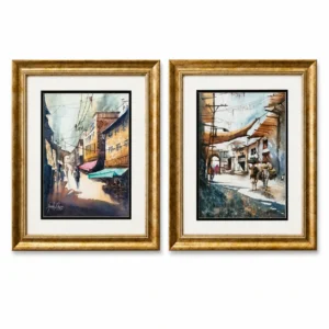 Aysha Khan Watercolor Street Scene Painting – 11x15 Artwork