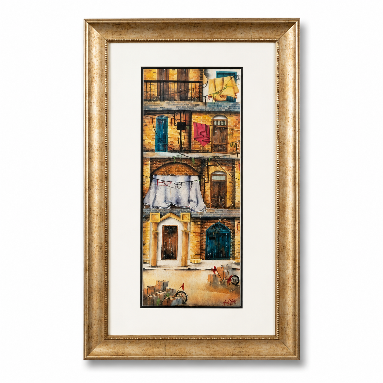 aysha-khan-panoramic-watercolor-painting-12x36-artwork